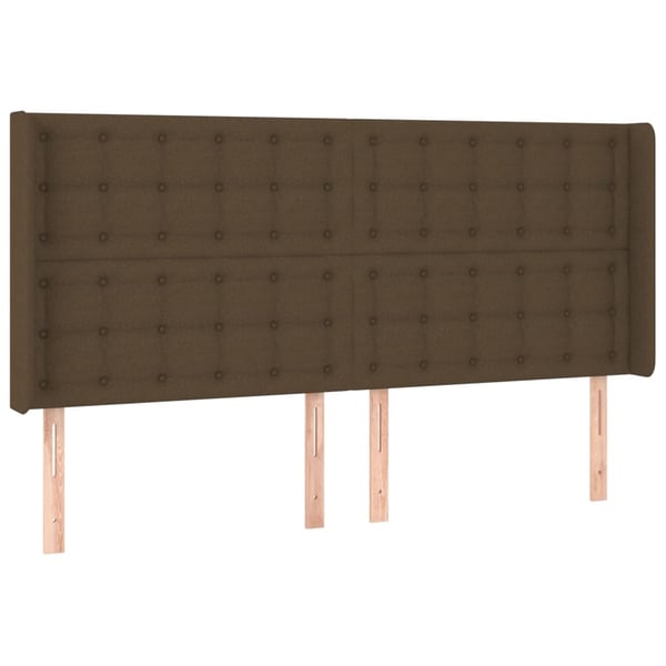 vidaXL kontinentalseng med LED-lys 200x200 cm stof mørkebrun