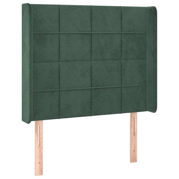 vidaXL kontinentalseng med LED-lys 80x200 cm velour mørkegrøn