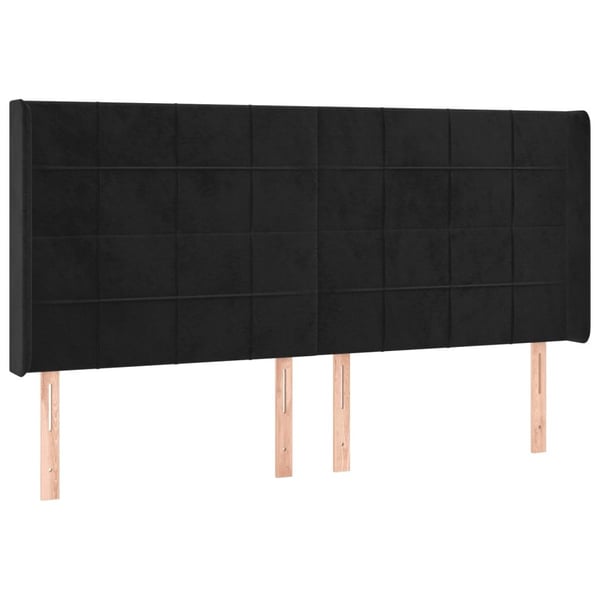 vidaXL kontinentalseng med LED-lys 180x200 cm fløjl sort