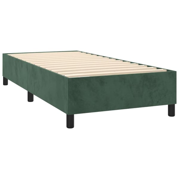 vidaXL kontinentalseng med LED-lys 80x200 cm velour mørkegrøn