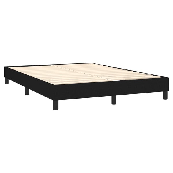 vidaXL Ramsäng med madrass svart 140x200 cm tyg