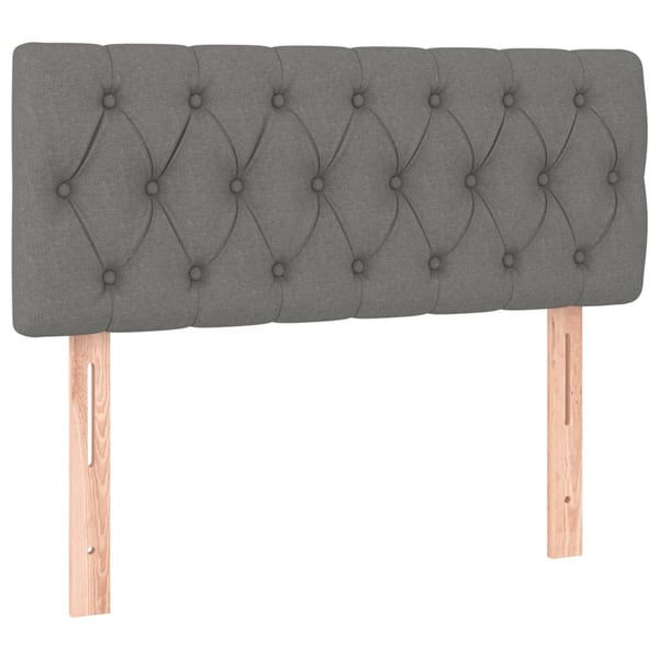 vidaXL kontinentalseng med madras 90x200 cm stof mørkegrå