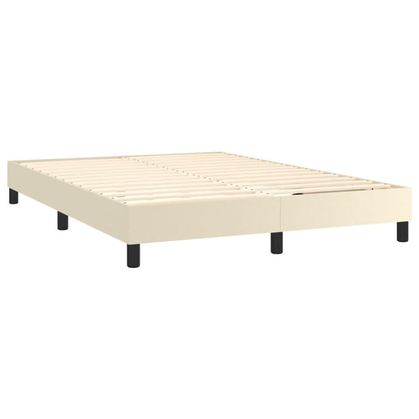 vidaXL kontinentalseng med madras 140x200 cm kunstlæder cremefarvet