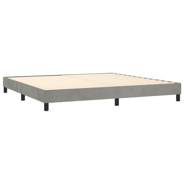 vidaXL kontinentalseng med madras 200x200 cm fløjl lysegrå