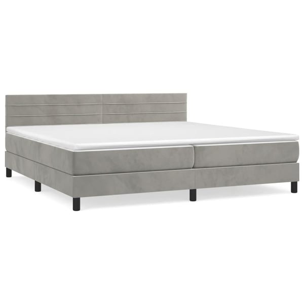 vidaXL Ramsäng med madrass ljusgrå 200x200 cm sammet