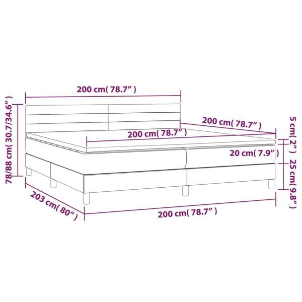 vidaXL kontinentalseng med madras 200x200 cm fløjl mørkeblå