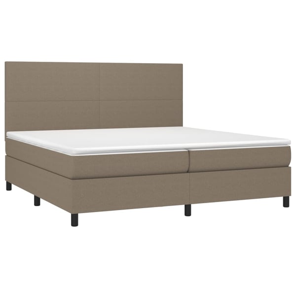vidaXL Ramsäng med madrass taupe 200x200 cm tyg