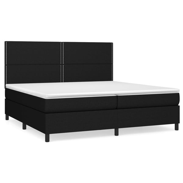 vidaXL kontinentalseng med madras 200x200 cm stof sort