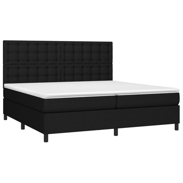 vidaXL kontinentalseng med madras 200x200 cm stof sort