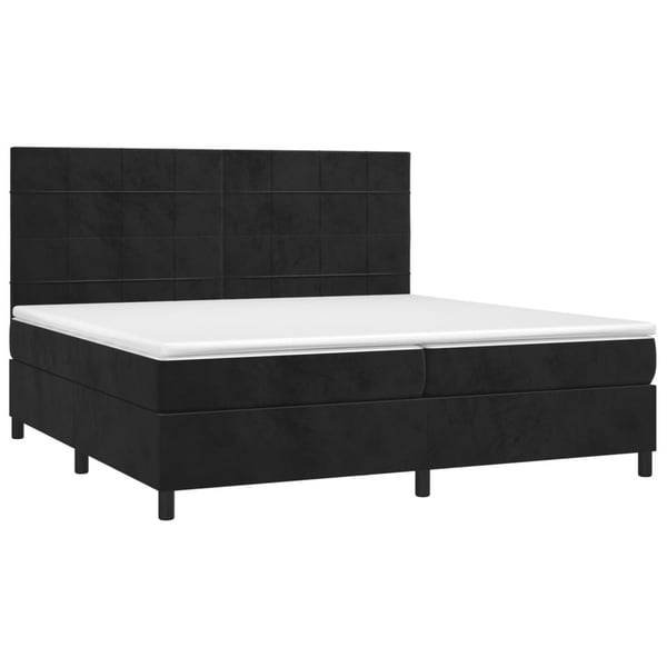 vidaXL Ramsäng med madrass svart 200x200 cm sammet