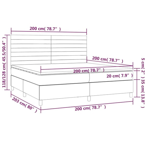 vidaXL kontinentalseng med madras 200x200 cm fløjl sort