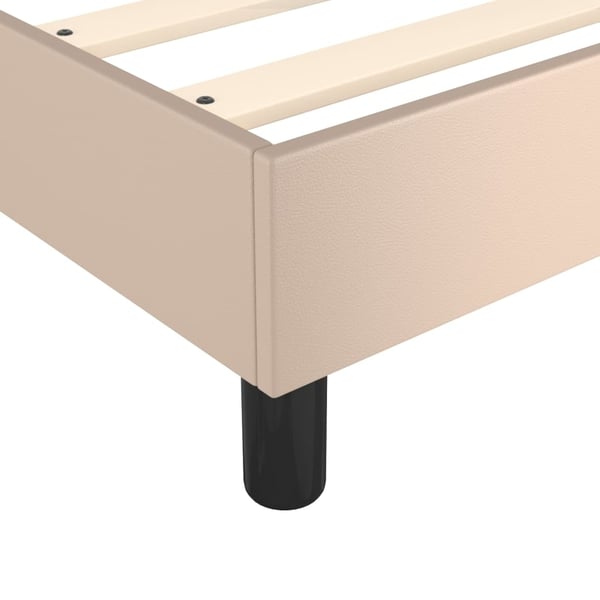 vidaXL kontinentalseng 90x190 cm kunstlæder cappuccinofarvet