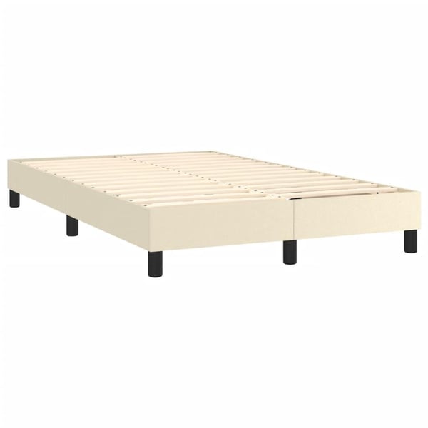 vidaXL kontinentalseng med madras 120x200 cm kunstlæder cremefarvet