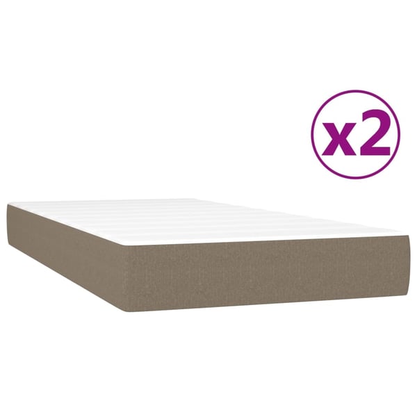 vidaXL kontinentalseng 200x200 cm stof gråbrun