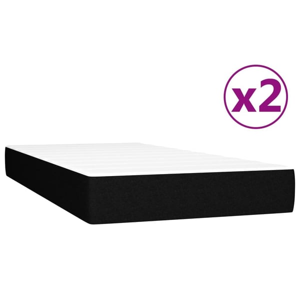vidaXL kontinentalseng 200x200 cm stof sort