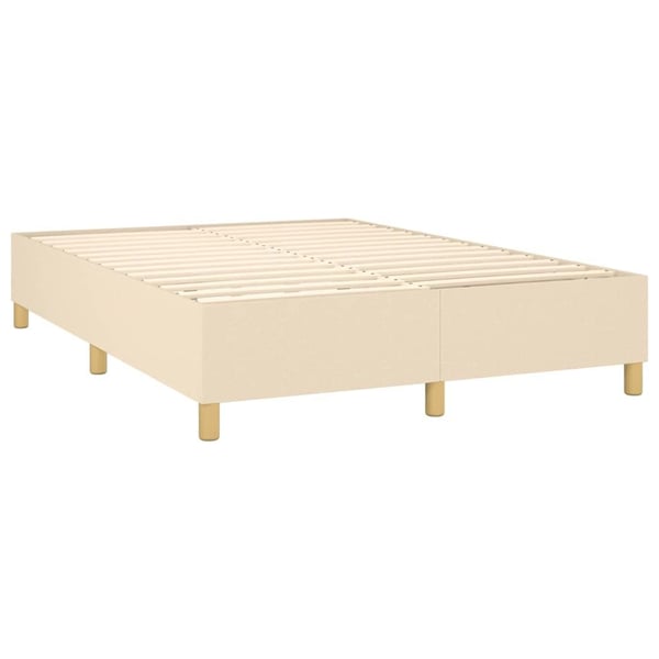 vidaXL kontinentalseng 140x190 cm stof cremefarvet
