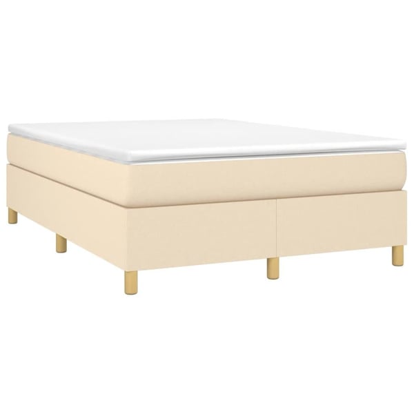 vidaXL kontinentalseng 140x190 cm stof cremefarvet