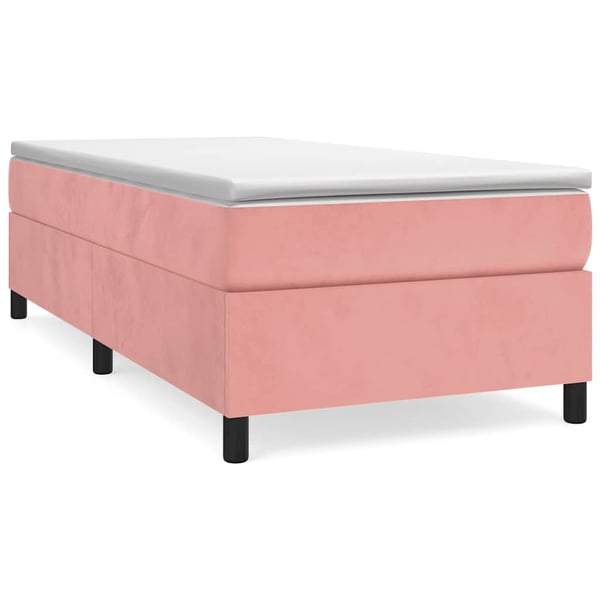 vidaXL kontinentalseng med madras 90x190 cm fløjl pink