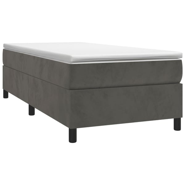 vidaXL kontinentalseng med madras 90x190 cm fløjl mørkegrå