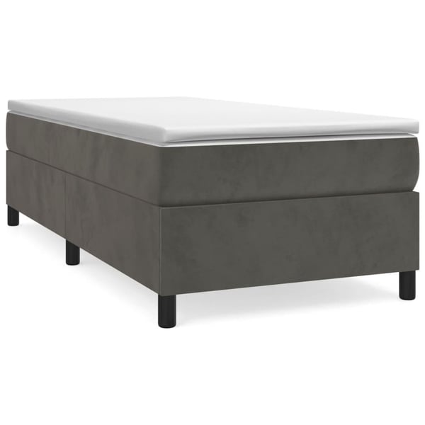 vidaXL kontinentalseng med madras 90x190 cm fløjl mørkegrå