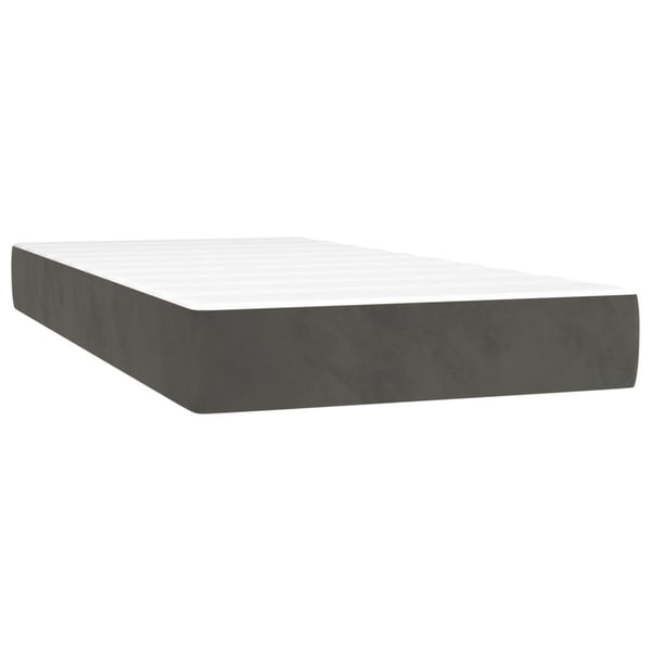 vidaXL kontinentalseng med madras 100x200 cm fløjl mørkegrå