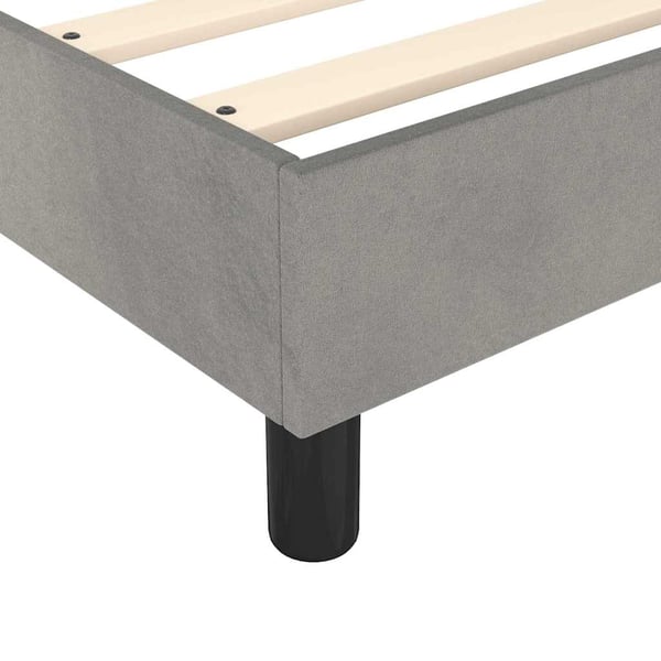 vidaXL Ramsäng med madrass ljusgrå 140x190 cm sammet