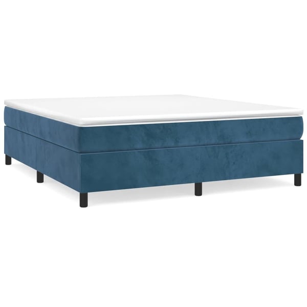 vidaXL Ramsäng med madrass mörkblå 180x200 cm sammet