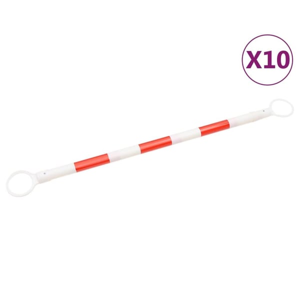 vidaXL Uttrekkbare stenger til trafikkjegler 10 stk ABS 116-197 cm