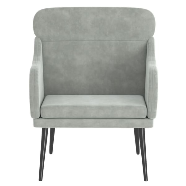 vidaXL lænestol 63x76x80 cm velour lysegrå