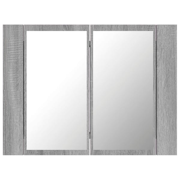 vidaXL spejlskab m. LED-lys 60x12x45 cm konstrueret træ grå sonoma-eg