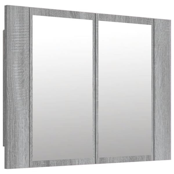 vidaXL spejlskab m. LED-lys 60x12x45 cm konstrueret træ grå sonoma-eg