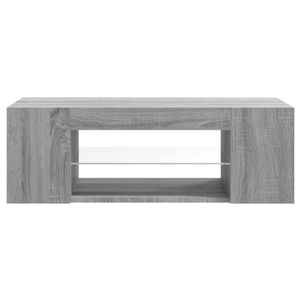 vidaXL TV-benk med LED-lys grå sonoma 90x39x30 cm