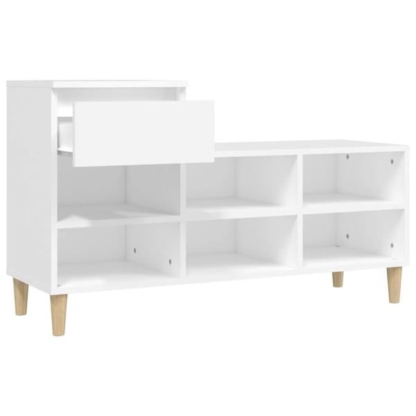 vidaXL Skoskap hvit 102x36x60 cm konstruert tre