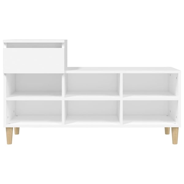 vidaXL Skoskap hvit 102x36x60 cm konstruert tre