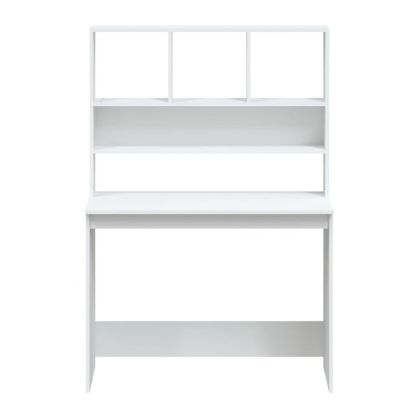 vidaXL Skrivebord med hyller hvit 102x45x148 cm konstruert tre