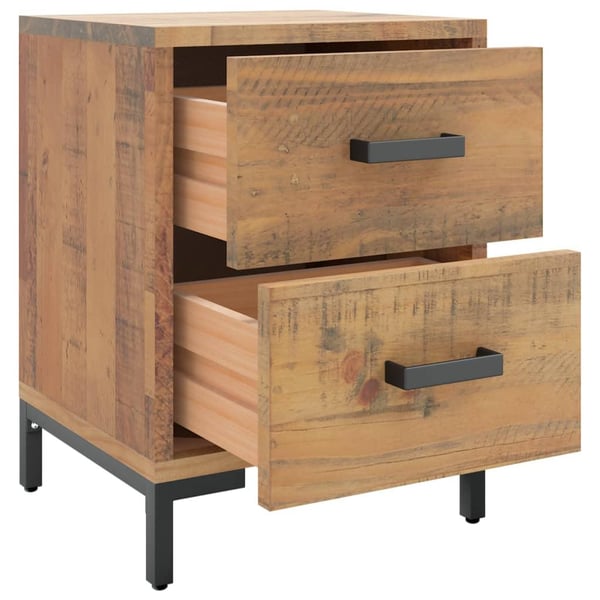 vidaXL Nattbord brun 36x30x45 cm heltre furu