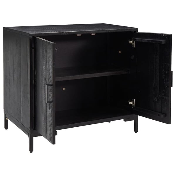 vidaXL Skjenk svart 75x35x70 cm heltre furu
