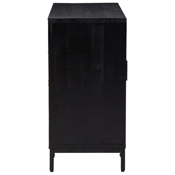 vidaXL Skjenk svart 75x35x70 cm heltre furu