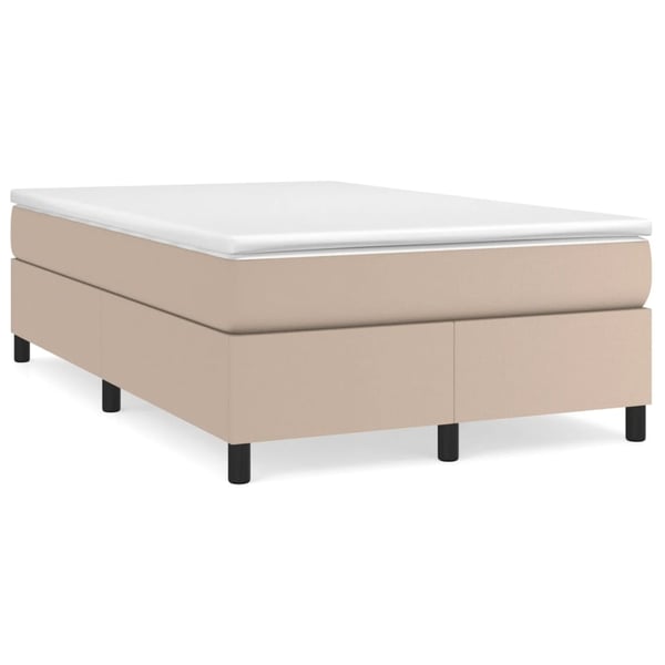 vidaXL Boxspring sengeramme 120x200 cm kunstlæder cappuccinofarvet