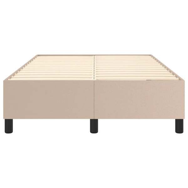 vidaXL Boxspring sengeramme 120x200 cm kunstlæder cappuccinofarvet