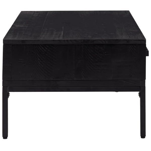 vidaXL sofabord 90x50x35 cm massivt fyrretræ sort