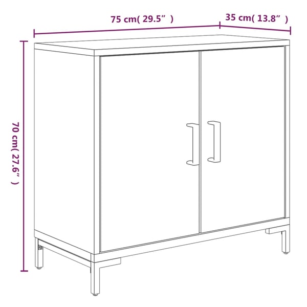 vidaXL Skjenk brun 75x35x70 cm heltre furu