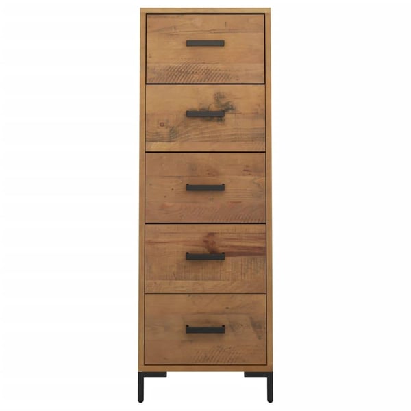 vidaXL kommode 42x35x110 cm massivt fyrretræ