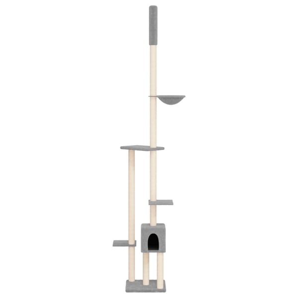 vidaXL kradsetræ fra gulv til loft 258,5-284,5 cm lysegrå