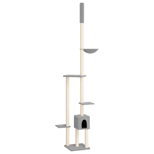 vidaXL kradsetræ fra gulv til loft 258,5-284,5 cm lysegrå