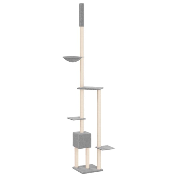 vidaXL kradsetræ fra gulv til loft 258,5-284,5 cm lysegrå