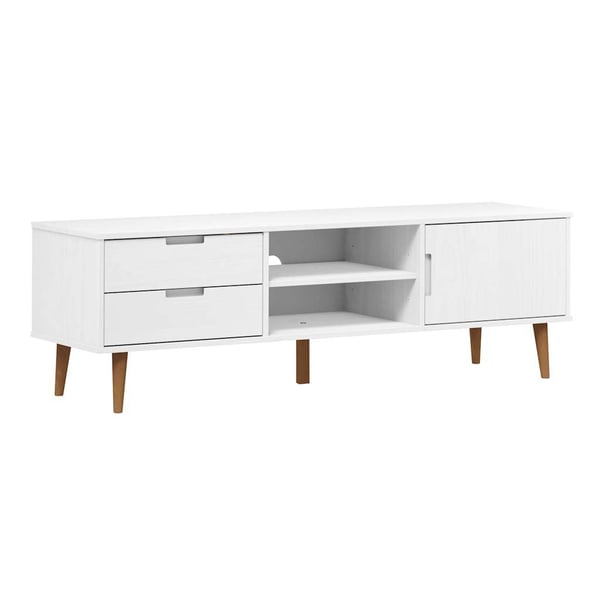 vidaXL TV-benk MOLDE hvit 158x40x49 cm heltre furu