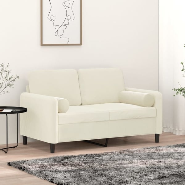 vidaXL pyntepuder 2 stk. Ø15x50 cm velour cremefarvet