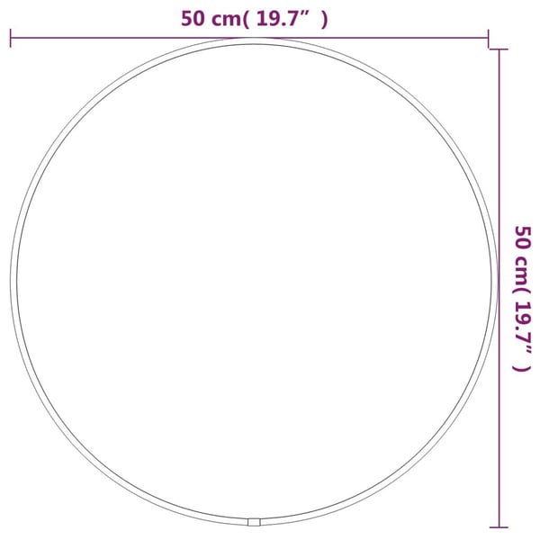 vidaXL vægspejl Ø 50 cm rundt sort