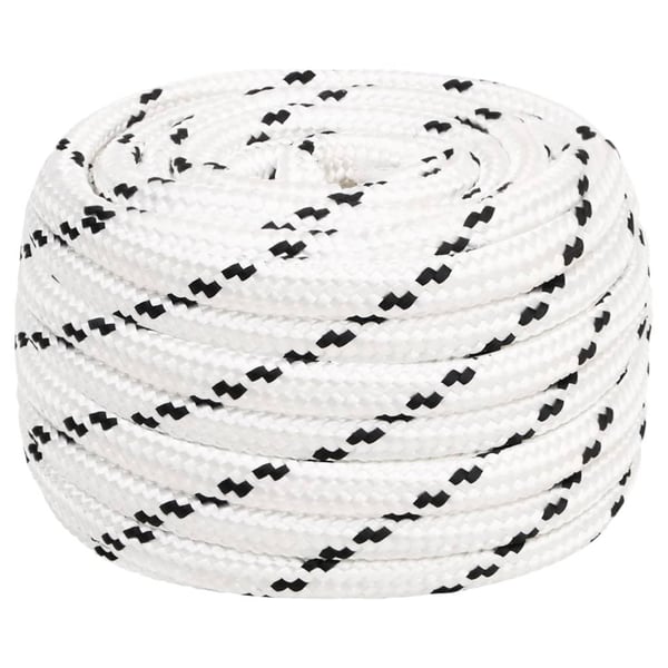 vidaXL flettet tovværk 20 mm x 50 m polyester hvid